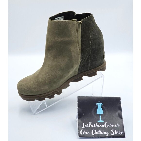 Sorel Women's Olive Green Suede Leather Joan of Arctic Chelsea Boots Size 8 2514 - Picture 16 of 16
